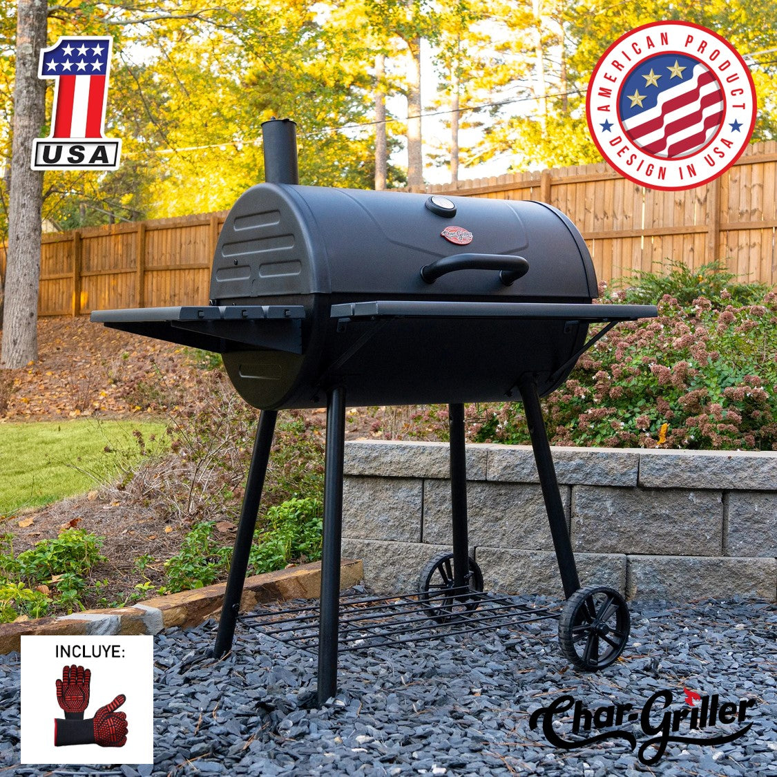 Parrilla a Carbón modelo Super Pro + Guantes Parrilleros Char-Griller®