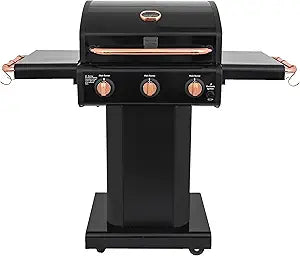 Parrilla a gas 3 Quemadores - Color Negro con Manillas Cobre + Set de Asado + Garras de Oso (PROXIMAMENTE DISPONIBLE)