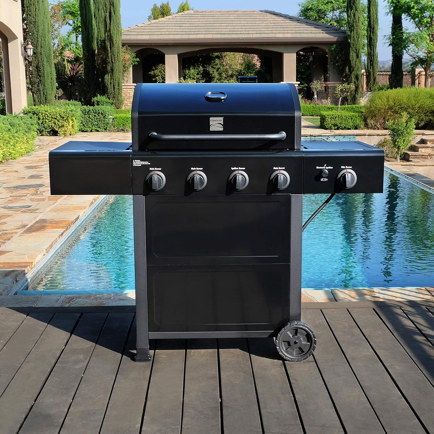 Parrilla a gas 4 Quemadores + Quemador lateral - Color negro (PROXIMAMENTE DISPONIBLE)