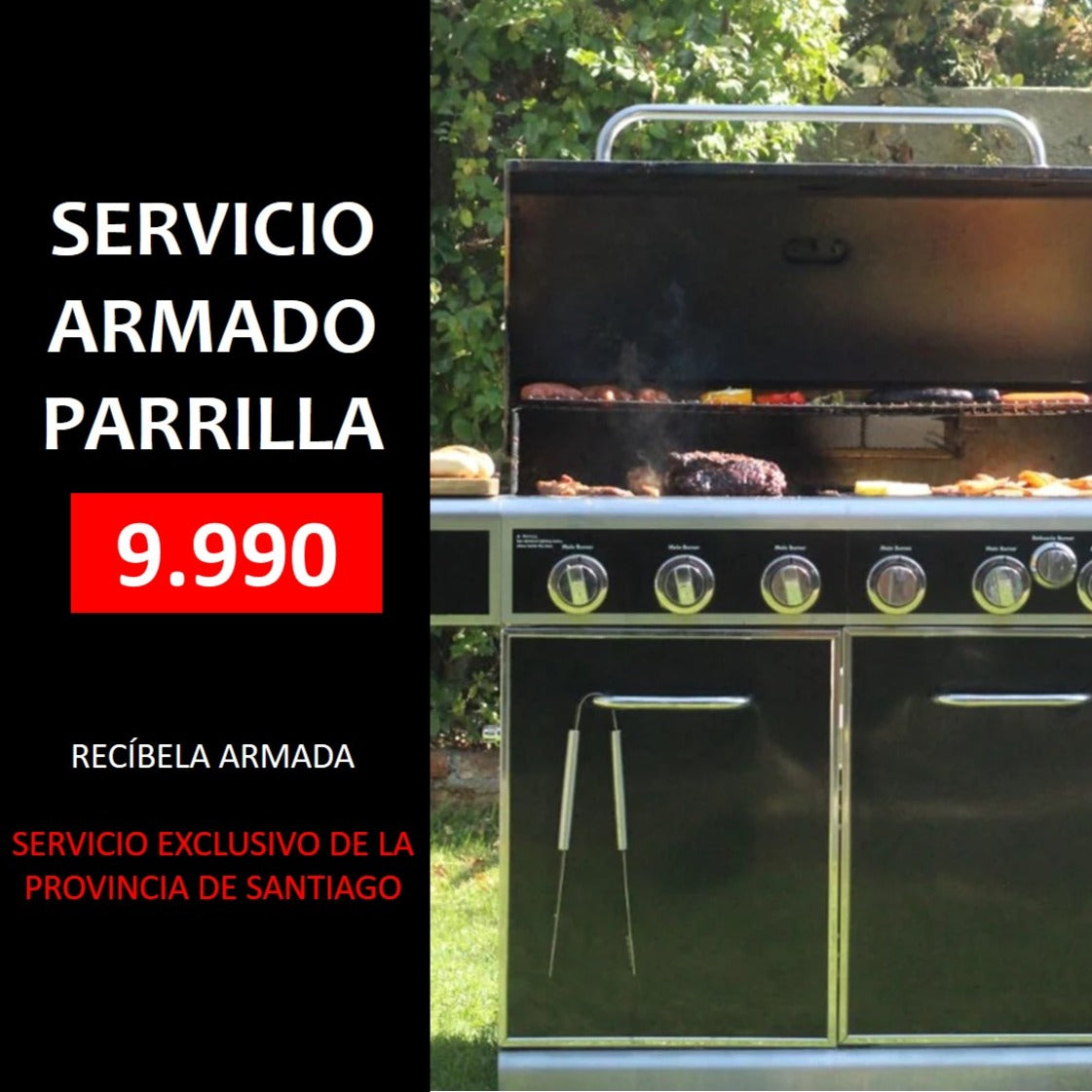 Recibe Parrilla Armada por: (Solo Provincia de Santiago - NO INCLUYE COSTO DE ENVÍO)