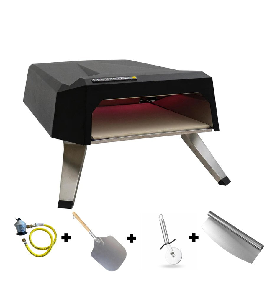 Horno Pizza a Gas + Pala + Rodela + Cortador