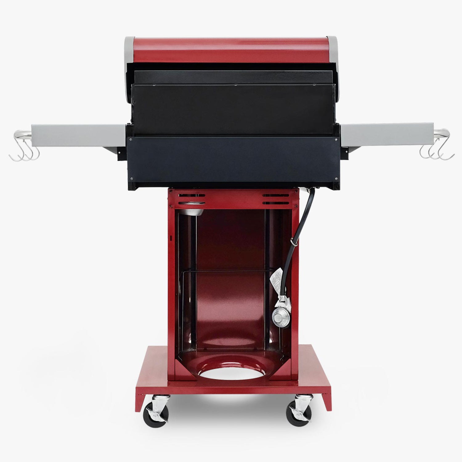 Parrilla a gas 3 Quemadores - Color Rojo + Set de Asado + Garras de Oso
