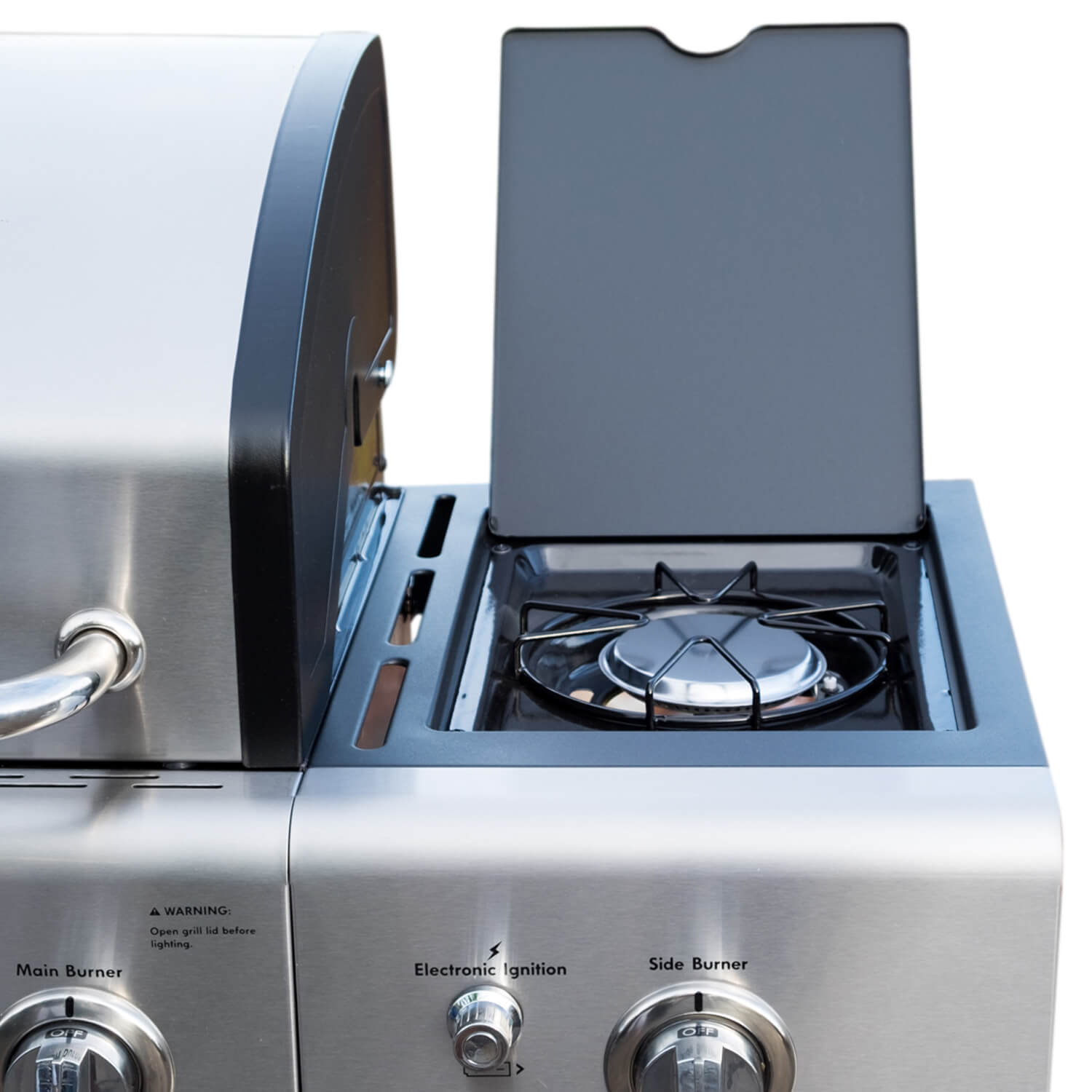 Parrilla a gas 4 Quemadores + Quemador lateral - Acero inoxidable [Open Box]