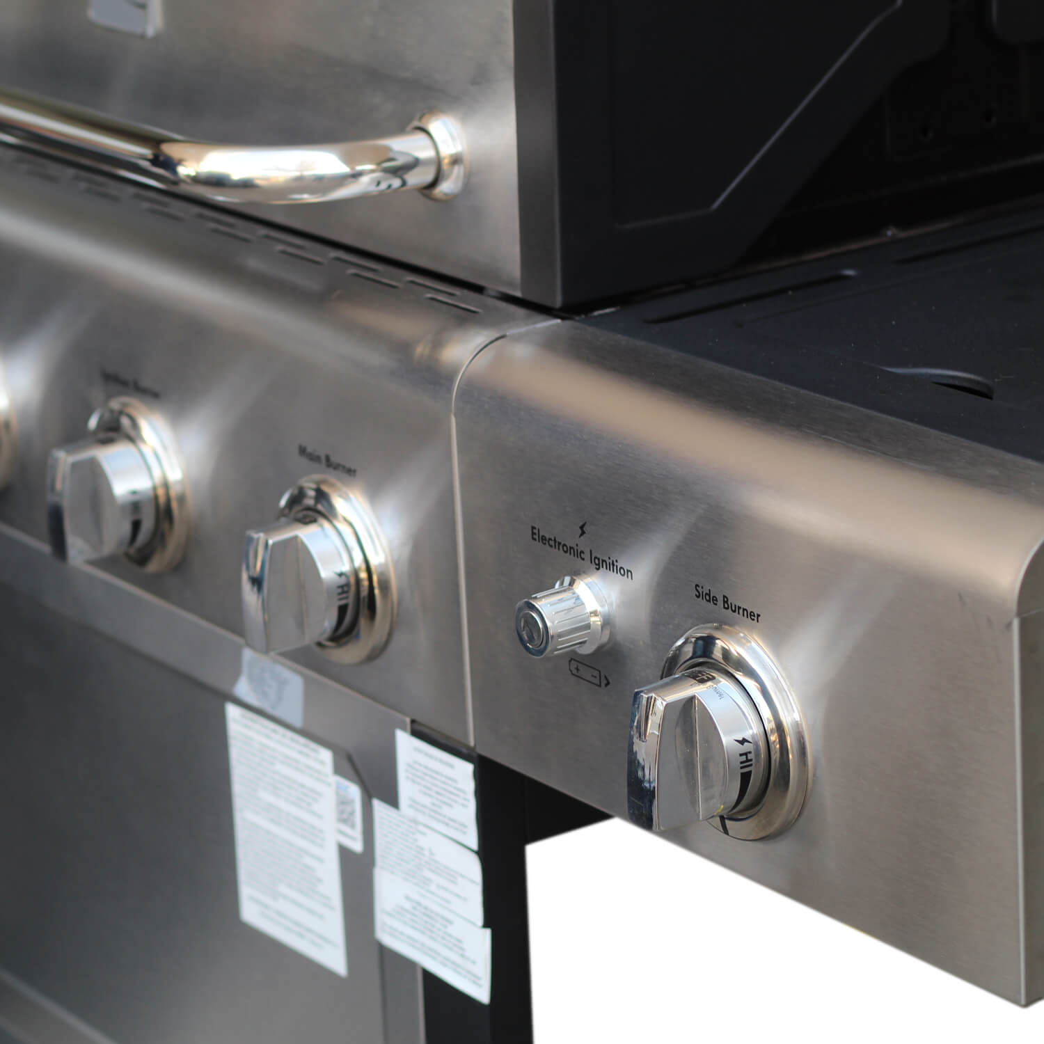 Parrilla a gas 4 Quemadores + Quemador lateral - Acero inoxidable [Open Box]