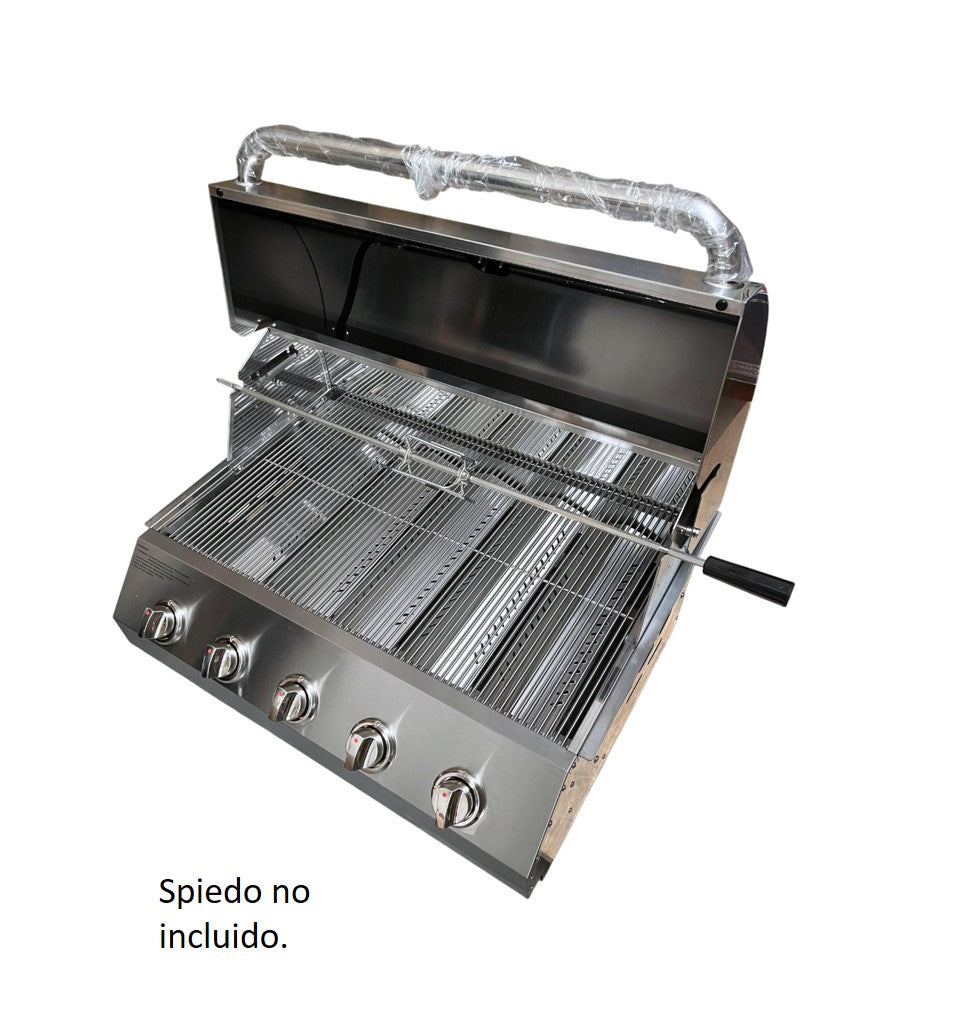 Parrilla a gas empotrada de 5 quemadores - Acero inoxidable [ENTREGA INMEDIATA EN BODEGA]