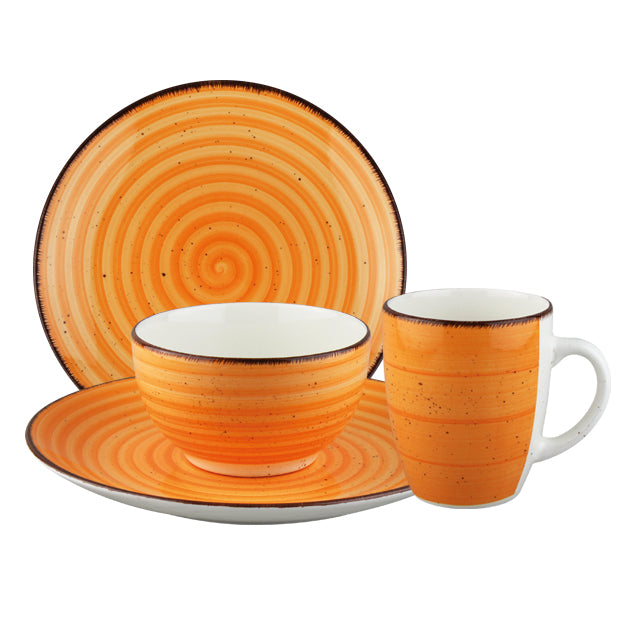 Vajilla 16 piezas de cerámica Tutto per Tavola Naranja FANTUZZI