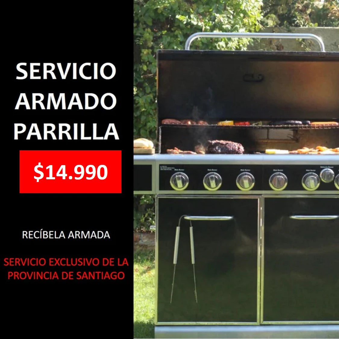 Recibe Parrilla Armada por: (Solo Provincia de Santiago - NO INCLUYE  COSTO DE ENVÍO)