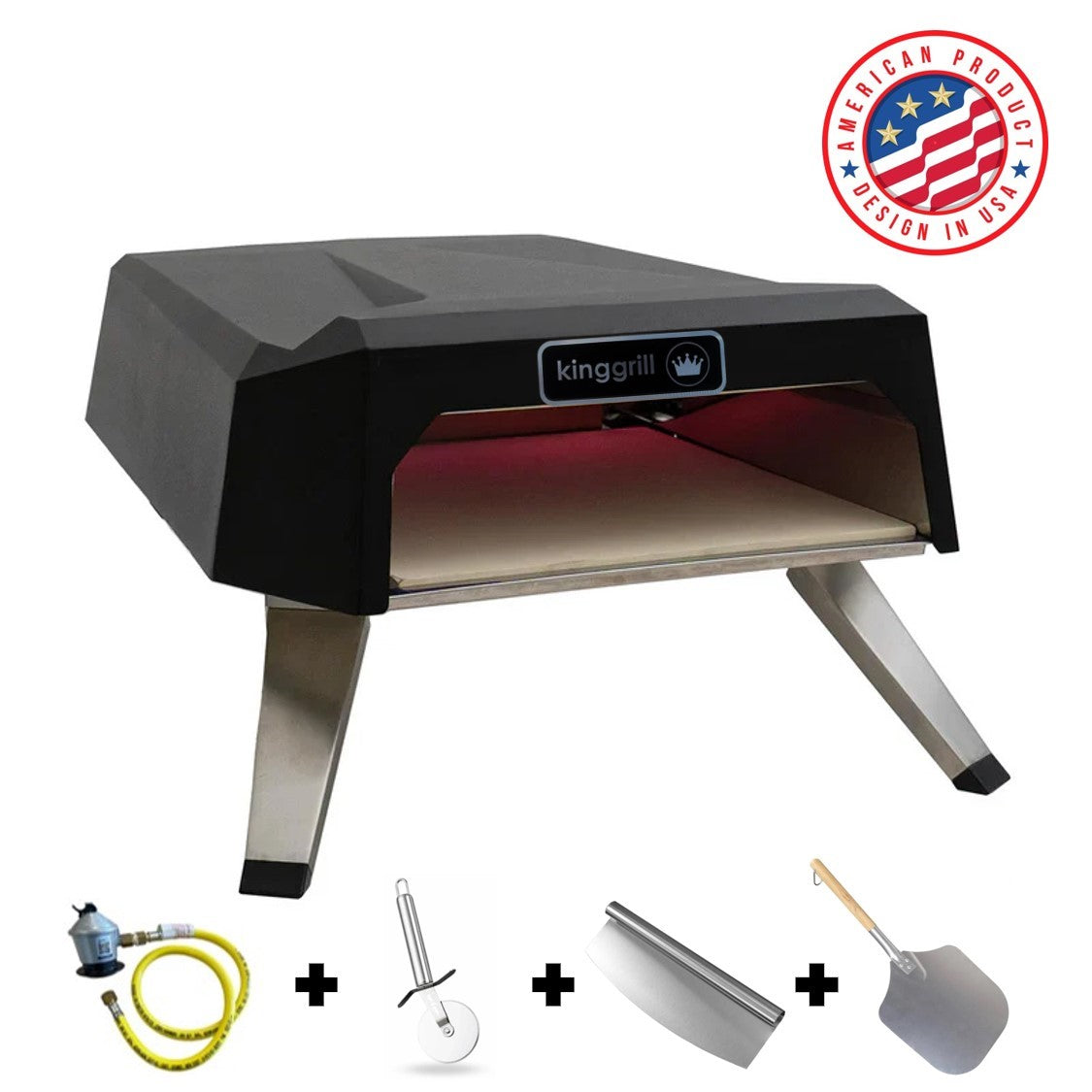 Horno Pizza a Gas Kinggrill + Pala + Rodela + Cortador