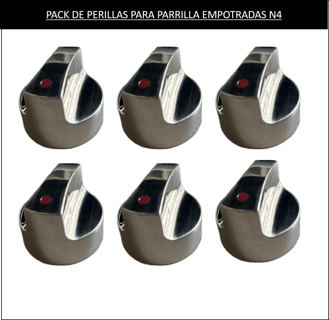 PACK DE PERILLAS PARA PARRILLA EMPOTRADA N4