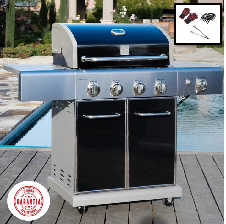PROXIMAMENTE DICIEMBRE Parrilla a gas 4 Quemadores + Sellador lateral - Color Negro con Pack de Accesorios para Asados #2