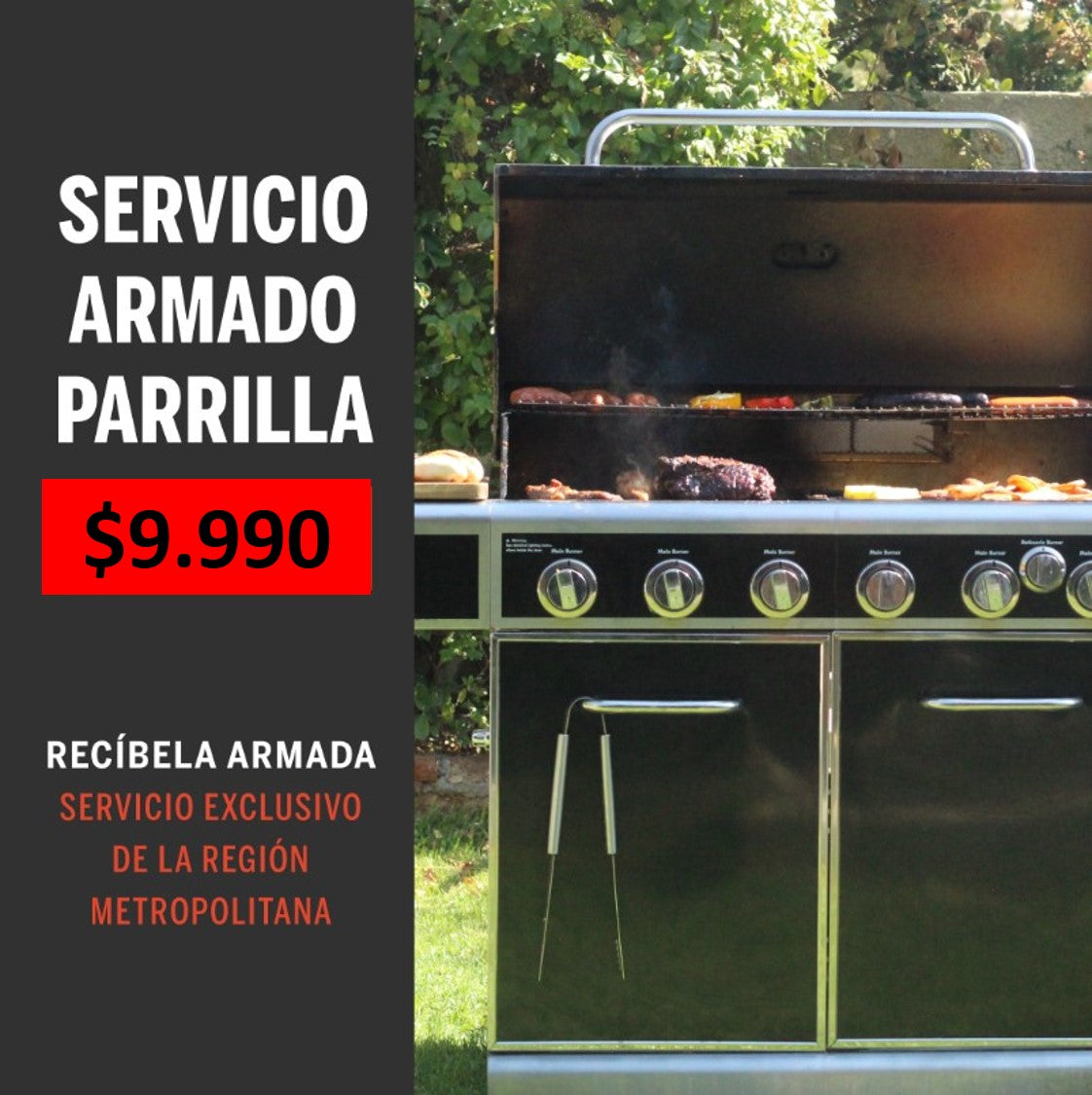 Recibe Parrilla Armada por: (Solo Gran Santiago - NO INCLUYE  COSTO DE ENVÍO)